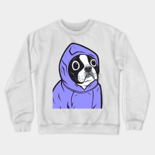 Blue Boston Terrier Hoodie Crewneck Sweatshirt